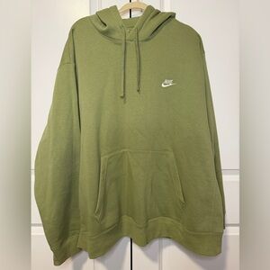 Nike Olive Green Pullover Hoodie Men’s 4XL Oversized Swoosh Logo